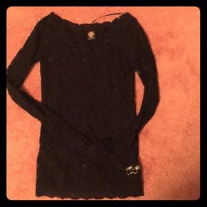 Black lace layering top